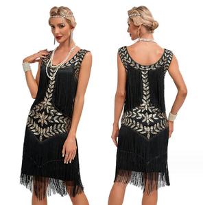 Robes de soirée pour femmes Ecoparty, style années 1920, à franges et paillettes, robe Great <span class=keywords><strong>Gatsby</strong></span> avec accessoires des années 20, costumes des années 20 rugissantes - Product Image 5