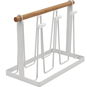 Tazza di <span class=keywords><strong>metallo</strong></span> Ferro Supporto di Tazza di Vetro Del Basamento Cremagliera Del <span class=keywords><strong>Metallo</strong></span> Tazza Tazza Cremagliera Mensola di Ferro Supporto di Legno - Product Image 1