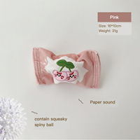 Jouet pour chien en peluche durable, motif fruits, forme bonbon coréen mignon, avec compartiment pour friandises, balle à picots couineuse pour usage intérieur