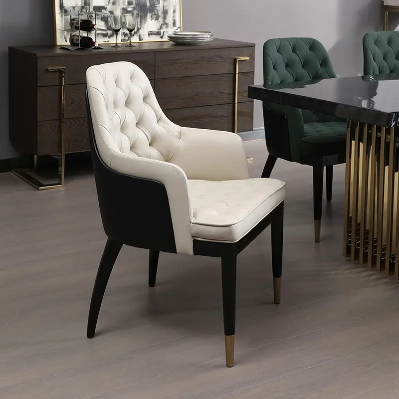 Modernes Design Lounge Bequemes gepolstertes Esszimmer Brown Velvet Armchair Dining Chairs Möbel im nordischen Stil