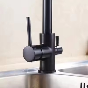 Lujo Matt Black Double Handel Agua fría caliente y filtro de agua 3 en 1 <span class=keywords><strong>Grifo</strong></span> de cocina con sistema de ósmosis <span class=keywords><strong>Grifo</strong></span> Mezclador - Product Image 3