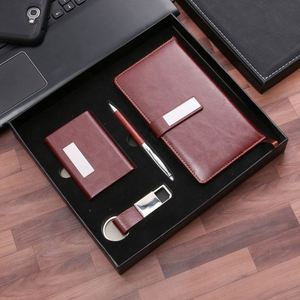 Wholesale Customized Leather Pu Keychains Pen Business Card Holder 3 Pieces Keychain <b>Set</b> With Custom Logo Business Gift Box <b>Set</b> - Product Image 5