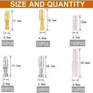 Manchons de câblage pour ingénierie chimique, 400 pièces, fiches isolantes en cuivre pour produits numériques 3C - Product Image 2