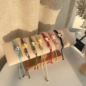 Maneki Neko Macrame Cute Lucky Ceramics Sakura Cat braccialetto a corda multicolore <span class=keywords><strong>con</strong></span> ciondolo regolabile <span class=keywords><strong>con</strong></span> campana per regali della fortuna - Product Image 5