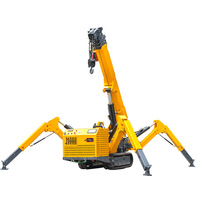 Mini-grue araignée télescopique mobile de 1 tonne avec flèche télescopique de 20 m de hauteur de levage, moteur Honda essence/diesel/électrique haute performance