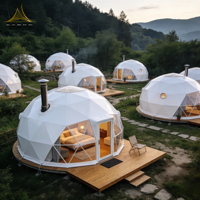 Tente dôme géodésique de glamping de luxe, tente igloo imperméable en PVC pour hôtel de villégiature