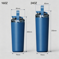 Bouteille shaker professionnelle pour salle de sport en acier inoxydable 24 oz avec couvercle Tritan haute transparence et compartiment à poudre intégré