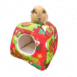 가을과 겨울 따뜻한 작은 애완 동물 침대 두꺼운 기니피그 둥지 탈출 방지 햄스터 다람쥐를위한 면 허니 백 - Product Image 1