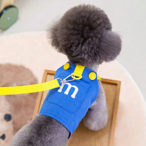 Ropa para mascotas: Chaleco para perro con bordado de letras en el pecho y la espalda, ropa para gato con bordado en el pecho y la espalda, ropa para perro estilo oso de peluche, ropa para perro con correa - Product Image 2