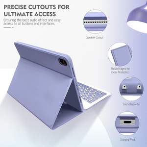 Étui clavier pour <span class=keywords><strong>iPad</strong></span> Air 10.9 pouces et <span class=keywords><strong>iPad</strong></span> Pro 11 pouces étui avec clavier sans fil housse détachable pour Air4/Air5 - Product Image 3