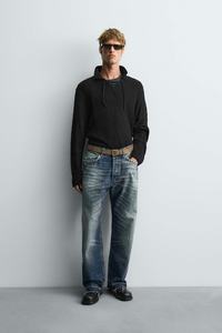 Maglione Polo da Uomo <span class=keywords><strong>di</strong></span> Design in <span class=keywords><strong>Pizzo</strong></span> Nero a Maniche Lunghe, Pullover Traforato Trasparente con Colletto Smerlato per un Look Avanguardista - Product Image 6