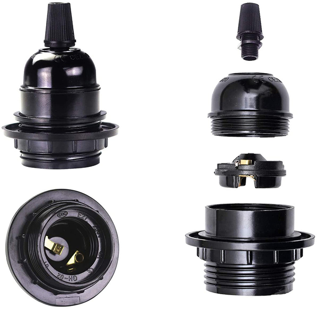 E26/E27 Standard Screw-In Lamp Socket Holder for Edison Retro Pendant Lamp Bulbs