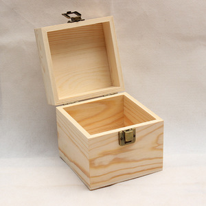 Pine <b>Wood</b> <b>Storage</b> <b>Box</b> Square Solid <b>Wood</b> Flip Top Jewelry <b>Box</b> Decorative Gift <b>Box</b> - Product Image 1