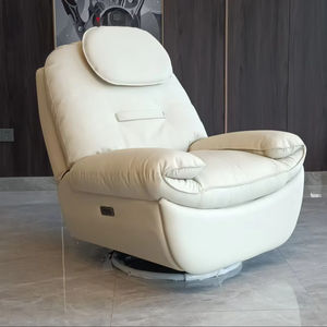 Sofá cama individual de cuero eléctrico reclinable, sillón de una plaza, sillón de hotel, sofá columpio y mecedora, directo de fábrica - Product Image 4