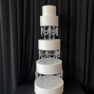 Trong suốt hạt Rèm Acrylic bánh khung khách sạn bánh ngọt đám cưới sinh nhật hiển thị đứng tinh thể bánh đứng - Product Image 2