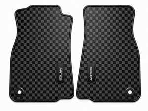 Tapis de voiture personnalisés antidérapants et imperméables en caoutchouc latex à motif damier rouge, <span class=keywords><strong>bleu</strong></span>, noir, blanc - Product Image 1
