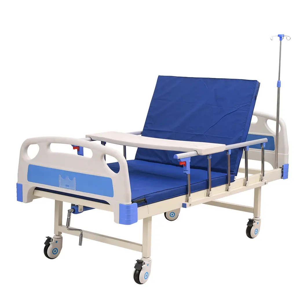 Hospital Furniture A109 Single Crank Manual Medical Multi-function Adjustable ICU Patient Nursing Care Bed