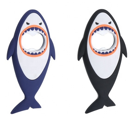 Creative New Shark Beer Bottle Opener Soft Glue Strong Magnetic Refrigerator Sticker Beer Kai Home Beer Ocean Fish Magnetic