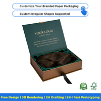 Hochwertige Verpackungsboxen für Echthaar-Perücken mit Goldfolie, recycelten Materialien, mattem Finish und Schaumstoffeinlagen