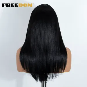 Perruque synthétique transparente FREEDOM pour perruque Lace Front avec <span class=keywords><strong>frange</strong></span>, 20 pouces, lisse et dégradée, pour femmes noires, perruque de cosplay - Product Image 5