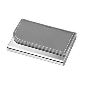 Tarjetero de Aluminio - Elegante PU Gris para Tarjetas de Crédito, Tarjetas de Visita o Logotipos Personalizados para Uso en Oficina - Product Image 1