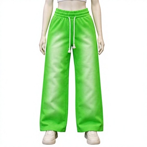Pantalon de jogging unisexe vert premium personnalisé, coupe ample, en molleton de coton, avec cordon de serrage, style streetwear décontracté, taille oversize - Product Image 1
