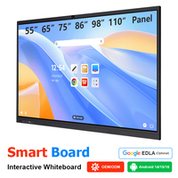 Pizarra Digital Interactiva Todo en Uno de 55, 65 y 75 Pulgadas con 20 Puntos Táctiles, Android 15 y Windows para Aula, con EDLA