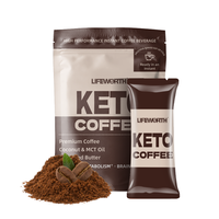 LIFEWORTH Beurre Keto nourri à l'herbe Substitut de repas diététique Mélange instantané Poudre de café cétogène