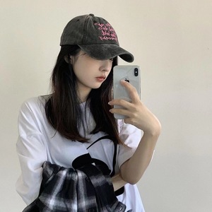 Charme INS Style Personnalité Rétro Lettre Coton Casquette De Baseball Avec Broderie En Trois Dimensions Sport Parasol Cap - Product Image 6