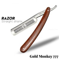 Rasoir pliant pour hommes, outil de barbier, 1 pièce, 208 or, dollar, couteau de rasage, singe, 666