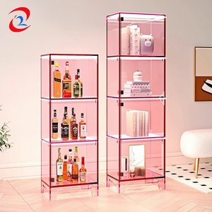 Acrylic Countertop hiển thị trường hợp/tủ với 4 kệ và khóa cửa Acrylic tầng đứng kệ sách tủ trưng bày - Product Image 6