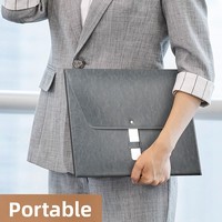 Porte-documents VD en PU, format A4, grande capacité, organiseur de fichiers, personnalisable avec impression de marque, fermeture à glissière