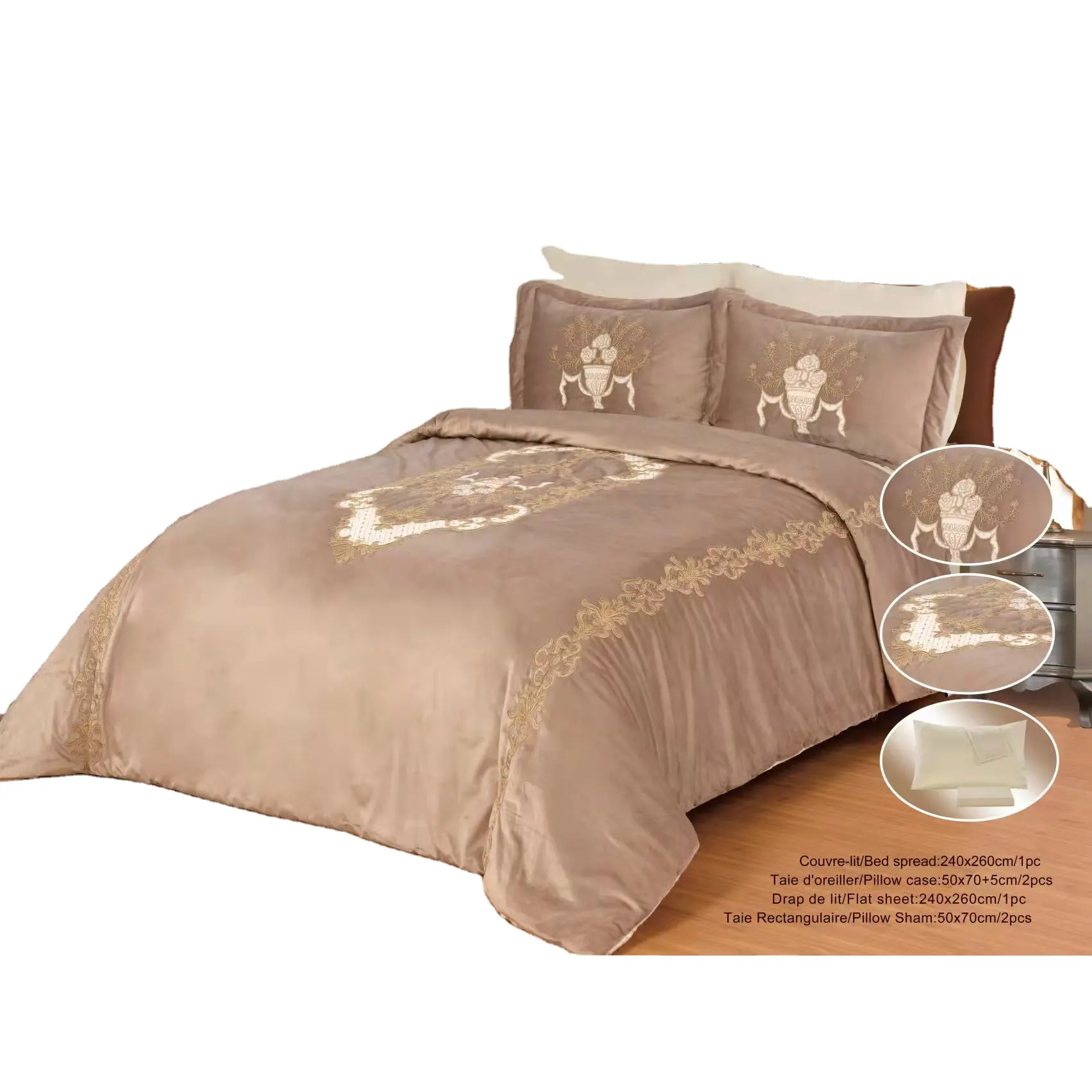 Amazon hot sale bedroom Luxury silk furniture bedroom bedding sets comforter sets bedding for queen