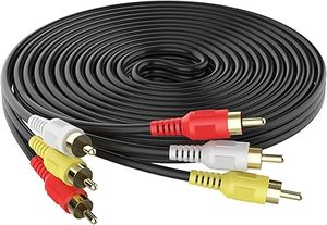 สายเคเบิลคอมโพสิต 3RCA ชายต่อ 3RCA ชาย ชุบทอง สำหรับทีวี ดีวีดี แอมพลิฟายเออร์ ระบบลำโพง - Product Image 3