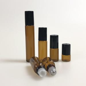 Flacon à bille en verre pour parfum 1ml 2ml 3ml 5ml 10ml, couleur ambre, avec bille roulante - Product Image 3