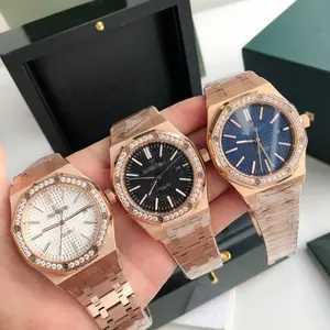Rose Luxury Waterproof Wristwatch Elegant Fashion Casual 41mm Watches Diamond 904L Steel Glass Men's Watch