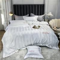 Échantillon gratuit de linge de lit brodé pour hôtel 100% coton satin housse de couette parure de lit