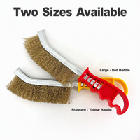 Brosse métallique courbée avec manche en plastique pour le nettoyage des tuyaux, des rainures, des coins et l'élimination des scories de soudage