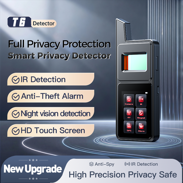 T6 Portable Personal Alarm Anti Bug Camera Scanner Radio Frequency Finder Wireless Rf signal Multifunctional Detector TraceLink