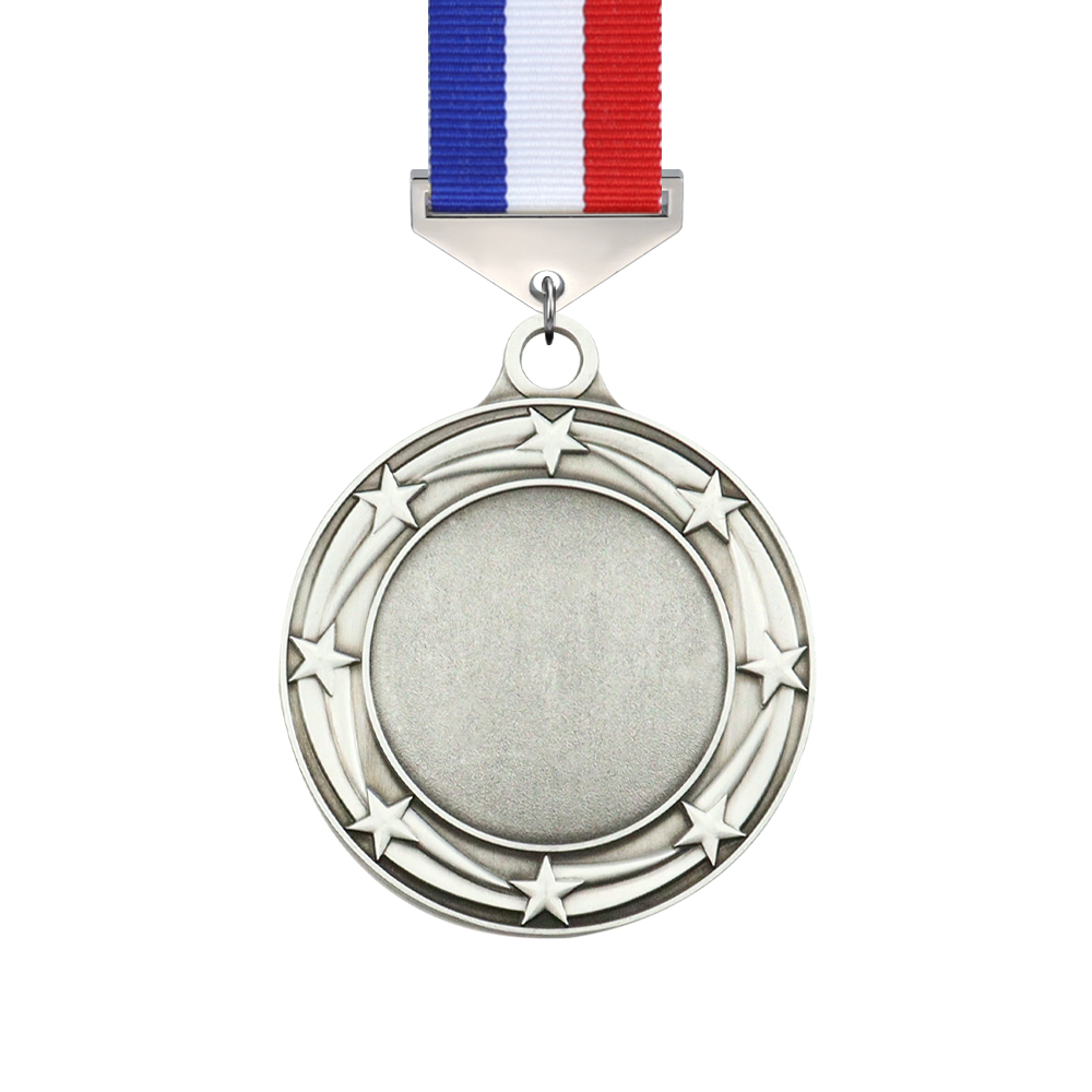 Antique Silver+tricolor ribbon