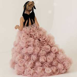 Robe en coton, jupe de princesse, fête d'anniversaire, vêtements de performance de <span class=keywords><strong>piano</strong></span> pour enfants, automne hiver, gaze bouffante - Product Image 1