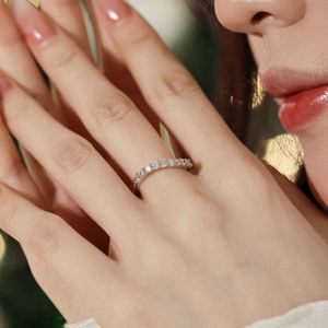 Dylam High-quality Jewelry Factory S925 <b>Silver</b> <b>Eternity</b> Wedding Band 5A Zirconia Geometric Curves Women Bridal Dress up <b>Rings</b> - Product Image 2
