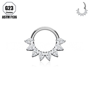 <span class=keywords><strong>Aro</strong></span> de Nariz Cerrado de Titanio con Circonita Cúbica, Simple y Elegante, ASTM F136, Anillo de Pezón de Lujo para Mujeres y Niñas, Joyería para <span class=keywords><strong>Piercing</strong></span> Corporal - Product Image 6