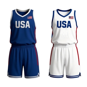 Ensemble uniforme de basketball personnalisé réversible bleu marine pour femmes et hommes, maillot de sport vierge pour sublimation - Product Image 1