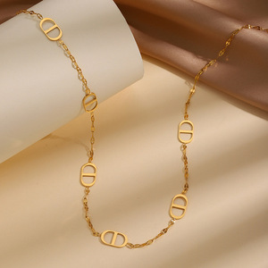 Collar de Acero Inoxidable con Colgante de Hocico de Cerdo Moderno, Collar de Clavícula Antideslustre, Joyería Geométrica para Mujer - Product Image 2