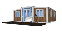Casa Contenedor Prefabricada Expandible de 20 pies x 40 pies |   Estudio tipo Granny Flat en el Patio Trasero |   Paredes de Paneles Sándwich Aislantes |   Garantía de 5 Años