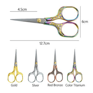 الفولاذ المقاوم للصدأ الحرف اليدوية الرجعية قطع الورق التطريز مقص مدبب خياط المنزل مقص المدرسة النسيج مقص الخياطة - Product Image 2