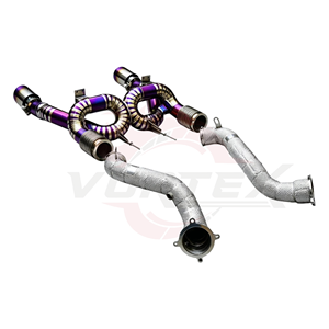 Vortex Titanium Full Exhaust System & Heat Shield Front Pipes for McLaren 720S 4.0L V8 Biturbo Racing Straight X-Pipe <b>Kit</b> - Product Image 3