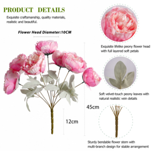 Factory Direct Supply Peony Mixed Bouquet <b>Fake</b> <b>Flowers</b> Artificial <b>Flower</b> Wedding Venue Backdrop Decor - Product Image 6