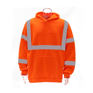 Veste de sécurité fluorescente haute visibilité imperméable avec logo personnalisé, capuche réfléchissante, pull en polyester - Product Image 2